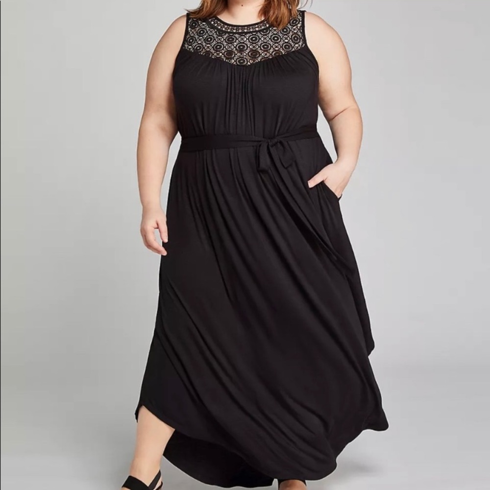 Lane Bryant_NWT_Black Sleeveless Maxi Dress_ 14/16
